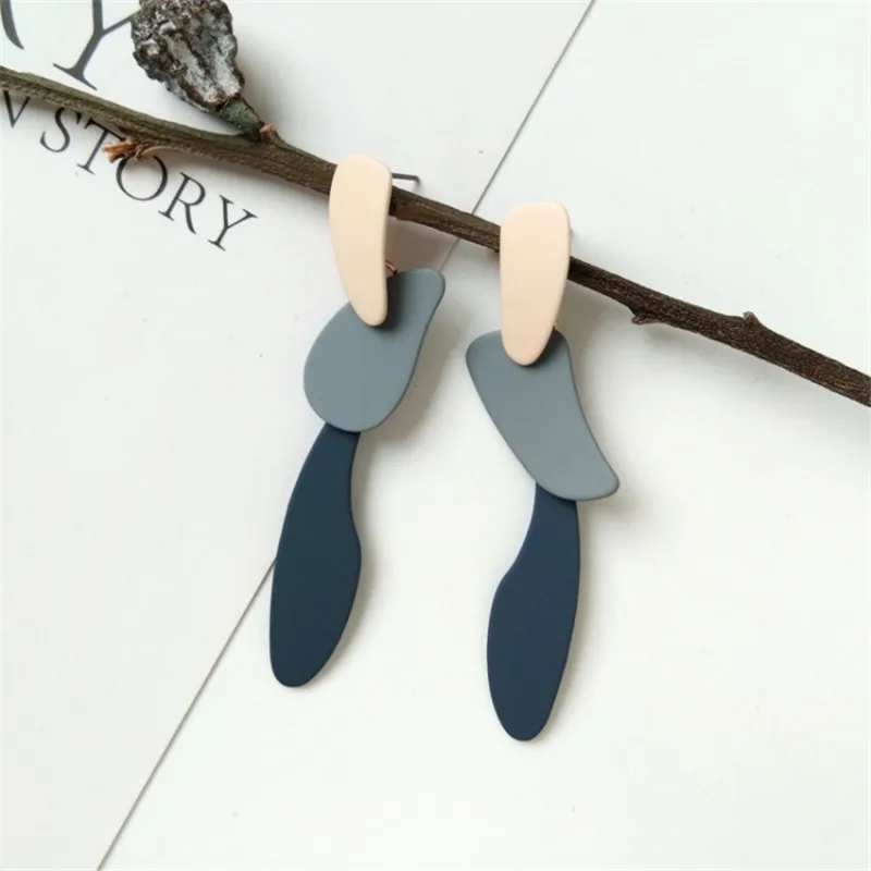 New Design Fashionable Geometry Irregular Shape Coating Multicolor Earrings For Woman Jewelry