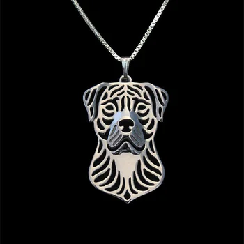 Perro de presa canario COLLAR COLGANTE de las mujeres de oro bañado en plata sencillo animal abstracto de la joyería