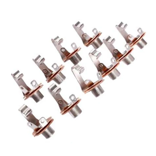 

2 PCS of (Metal Guitar Electric Replacement Mono Input or Output Jack Socket 6.35mm 1/4inches 9 Pcs)