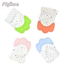 1PC Teethers Glove guante mordedera baby Safe Silicone Teether Candy color Wrapper Sound Teething Oral Care Chewable Nursing