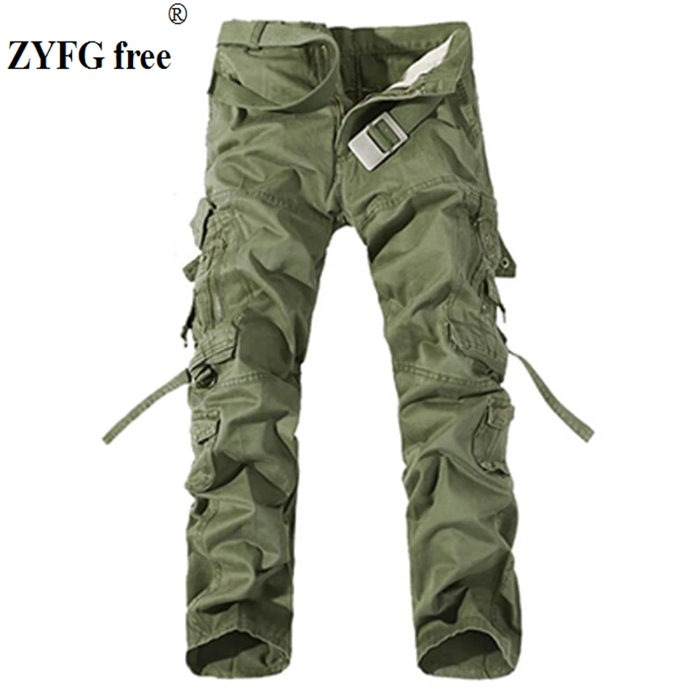

ZYFG free men overalls pants casual middle waist trousers simple comfortable sports outdoor men's long pants 6-color male trouse