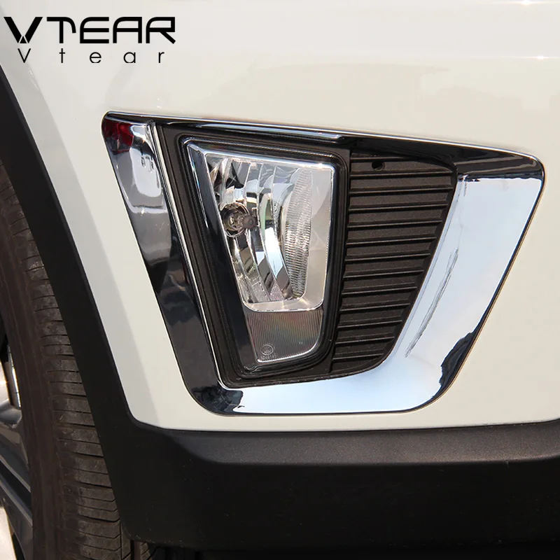 Vtear For hyundai creta ix25 accessories Front Rear fog lights cover frame trim ABS Chrome font