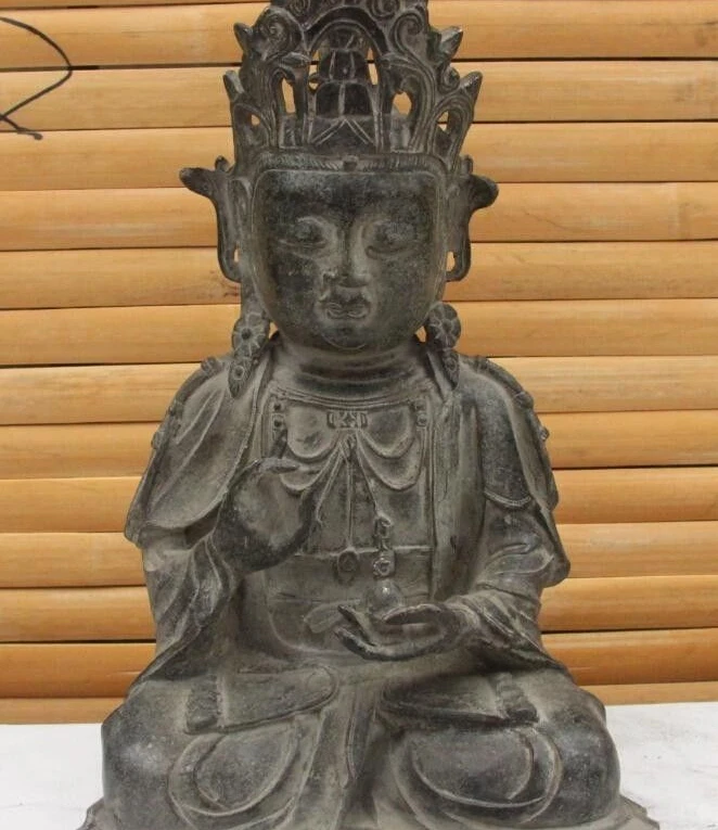 

China Buddhism Bronze Copper Guan Yin Quanyin Kwan-yin Bodhisattva Godess Statue