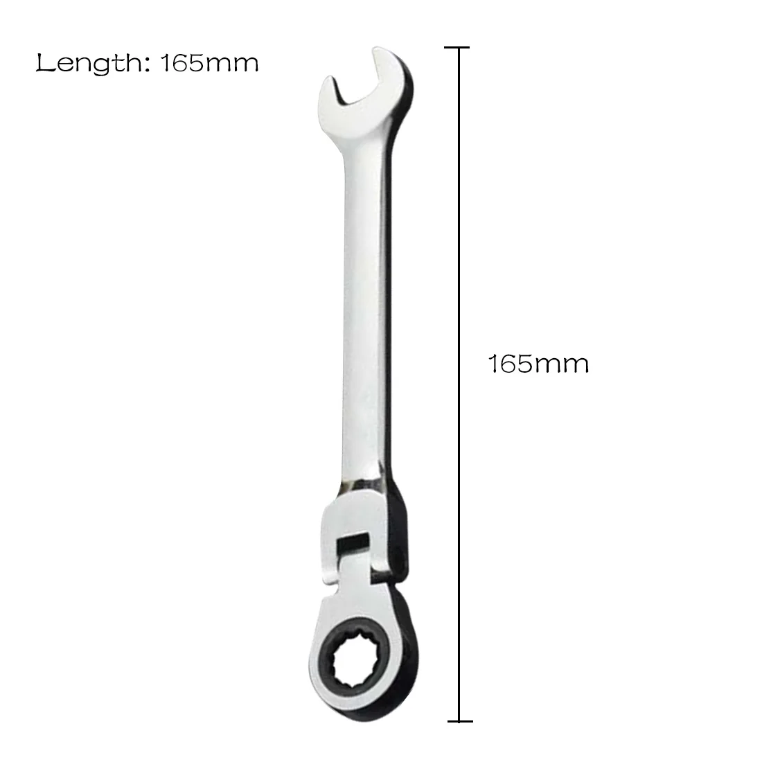 8-19mm Reversible Combination Stubby Ratchet Wrench Ratcheting Socket Spanner Handle Wrenches Hand Tools 72 Gears - Цвет: 11mm 165mm