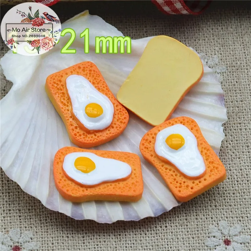 10 шт. яйцо хлеб смолы плоской задней кабошон имитация питания Книги по искусству украшения питания Шарм Craft