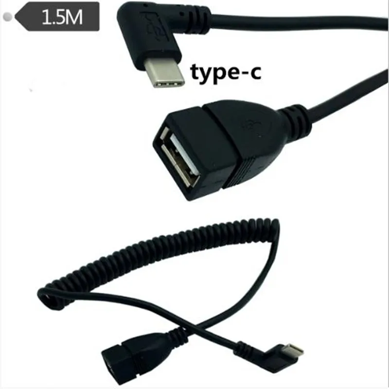 

Otg adapter type-c turn usb female spring line mobile phone connection u disk for Huawei Samsung Sony Android mobile phone