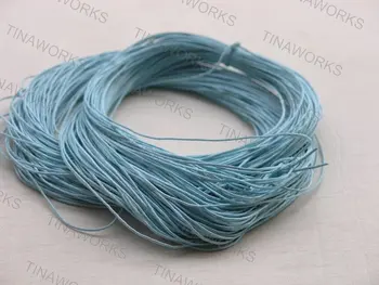 

FREE SHIPPING 90 meters Blue Waxed Cotton Beading Cord 1mm