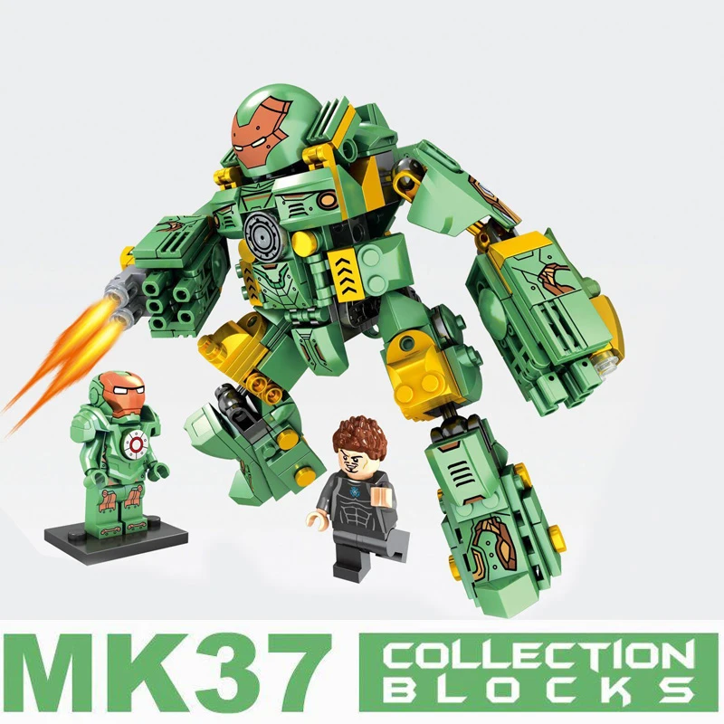 

hot Marvel Superhero Avengers iron Man Armor MK38 Mech building blocks brick compatible legoeinglys toys for children gift