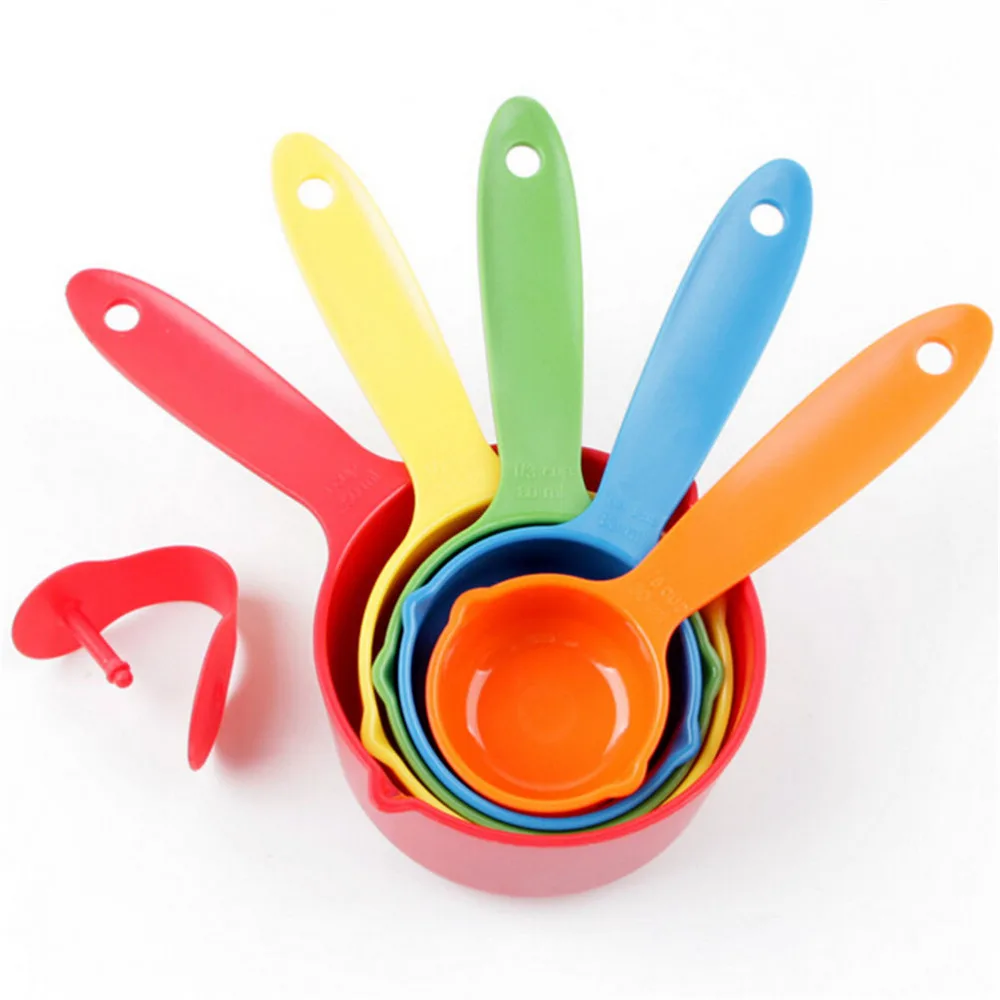 5pcs Plastic Measuring Spoons Set Kitchen Utensil Cooking Measure Baking I7S9
