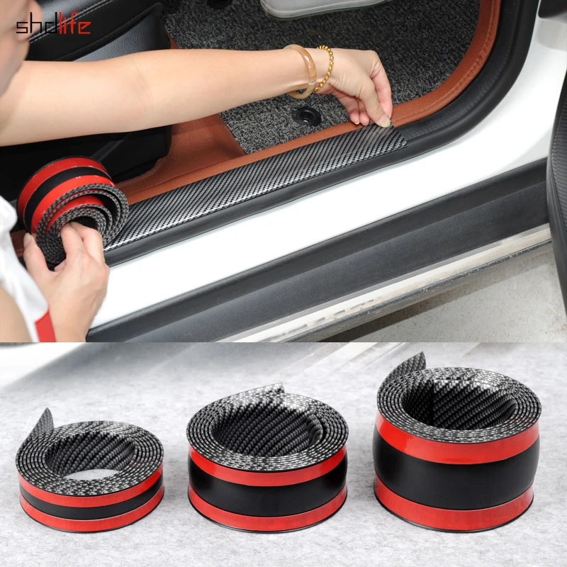 SHDLIFE DIY Автомобильный багажник задний бампер царапина углеродное волокно резина