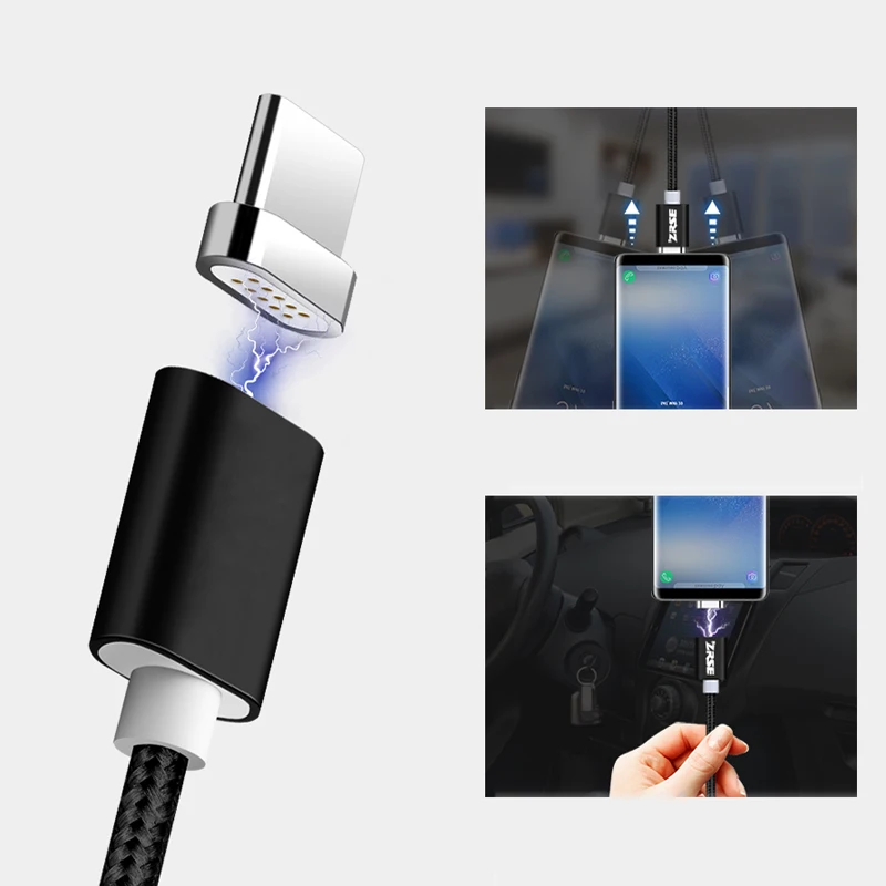 

Magnetic Nylon Braided Fast Charging Type-C Cable For Xiaomi Note 3 Mi 6 MCE16 MIX 3 MIX 2s Mi 6x Mi 5 High Speed Charging Cable