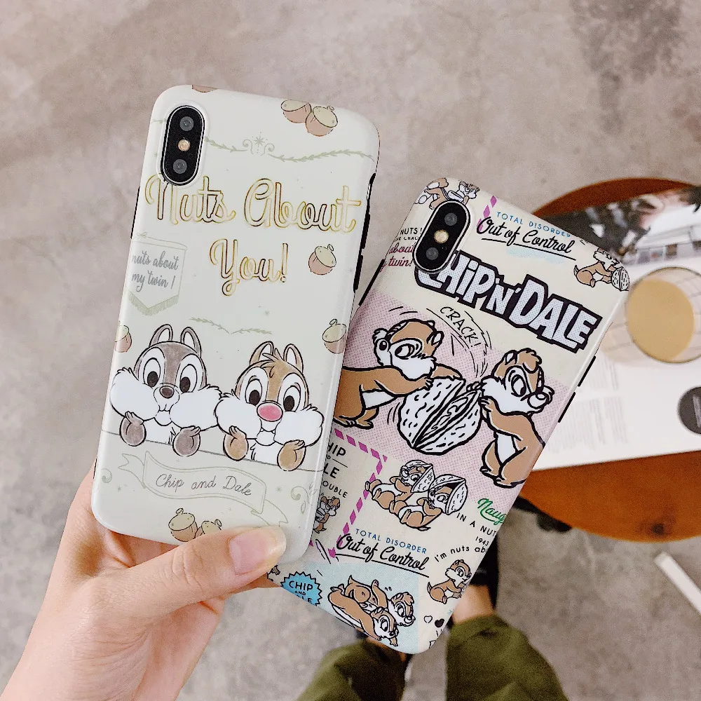 

cartoon squirrel chip dale funny Mobile Phone Case for iphone 6 6s 6plus 7plus 8 plus X fashion Couple case For iphone XS MAX XR