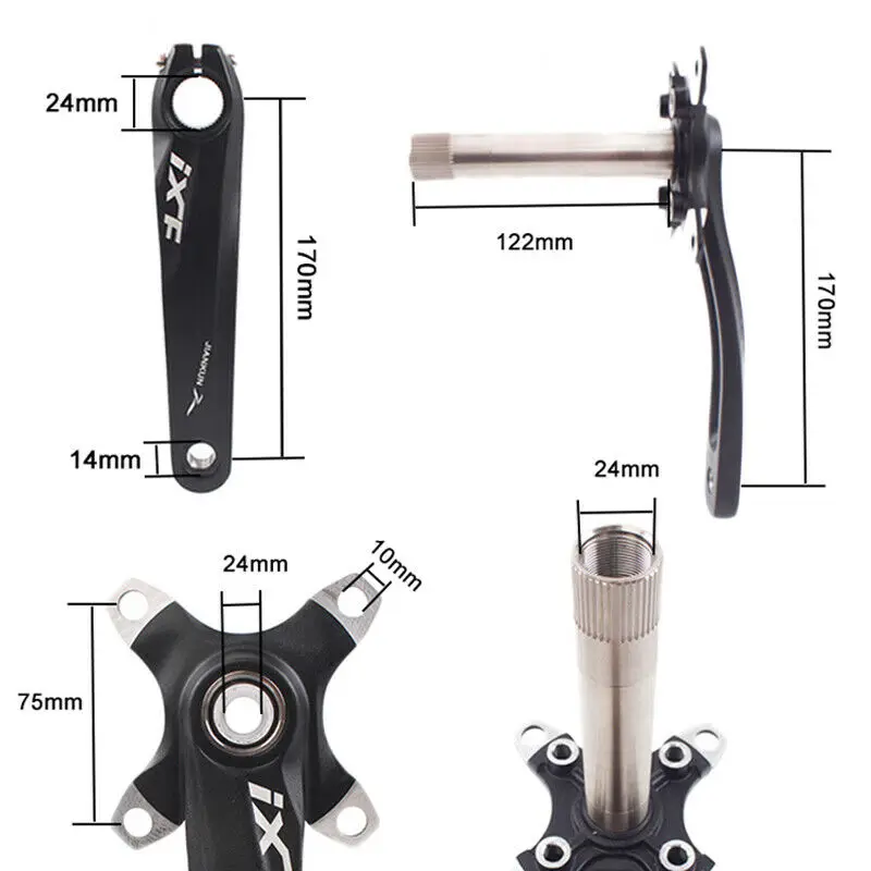 JIANKUN IXF MTB шатун 104BCD цепь Горного Велосипеда Цепь для дорожного велосипеда кольцо цикл 170 мм кривошипный набор винт Нижний Кронштейн BB