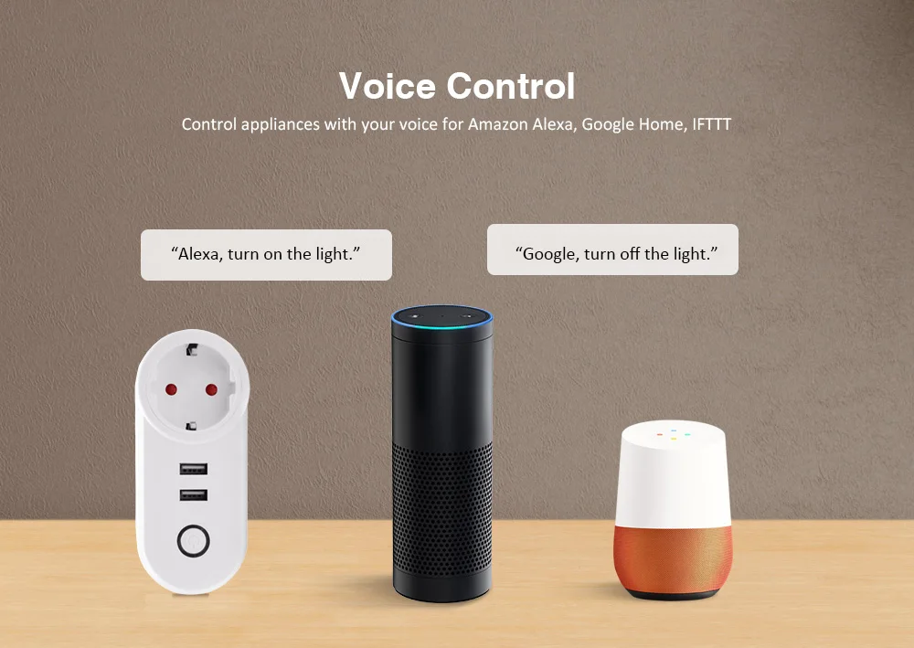WiFi Smart Plug Remote Control Socket Work for Amazon Alexa / Google Home