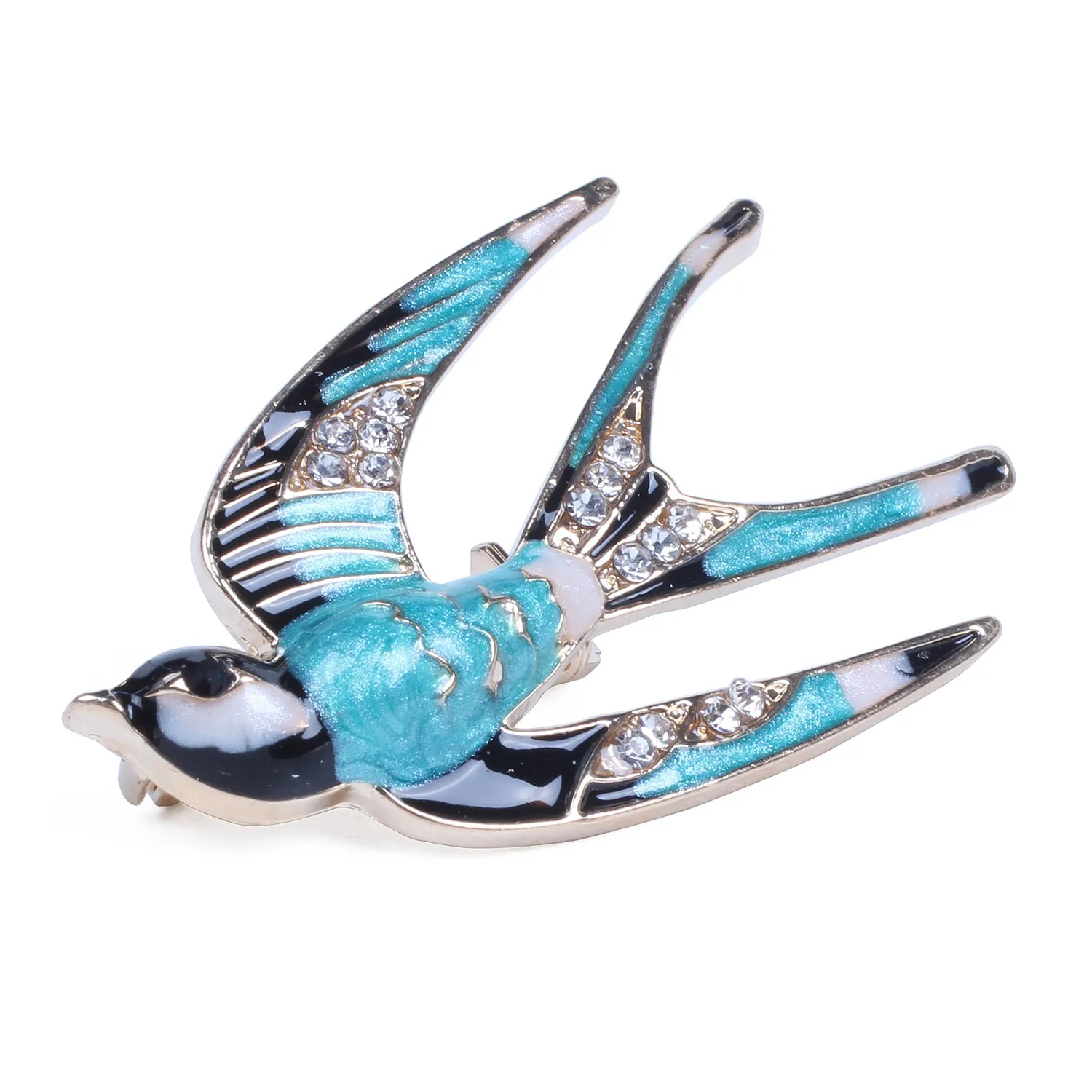 Classic Alloy Enamel Swallow Brooch Pins Scarf Pins Christmas Gift