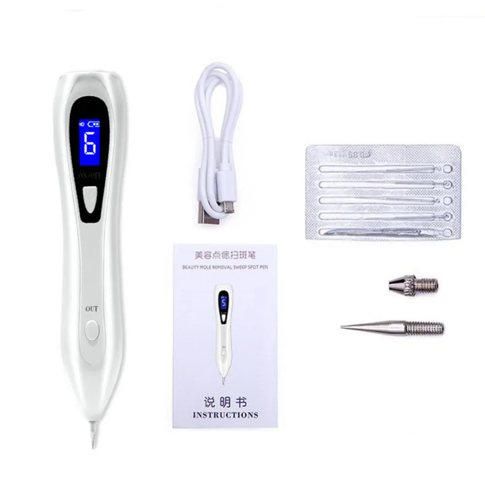 

LCD Face Makeup Tools Freckle Moles Removal Laser USB Pen LCD Display Sweep Mole Dark Spot Remover Machine Charged Dot Mole