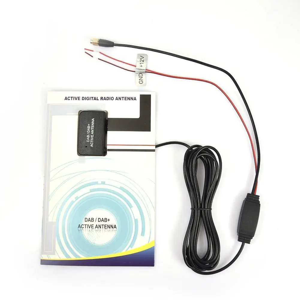 12V Glass Mount Car DAB Digital Radio Patch Aerial Antenna Adhesive Transparent Built-in Antenna European