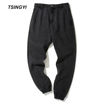 

Tsingyi Spring Japanese Style Black Men Jogger Pants Denim Skinny Jeans Men Casual Homme Harem Pant Mens Sweat Pants Size 28-36