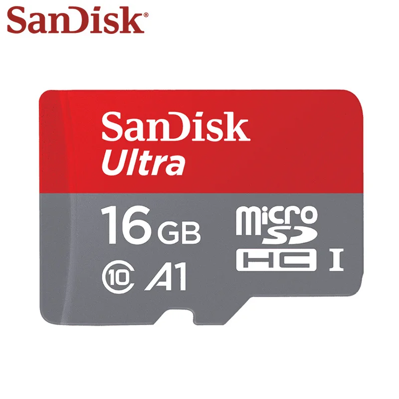 SanDisk 16 Гб Micro sd карта, Оригинальная карта памяти A1 MicroSD Max 80 м/с Uitra Class 10, TF карта 16 ГБ, Карта памяти SDHC