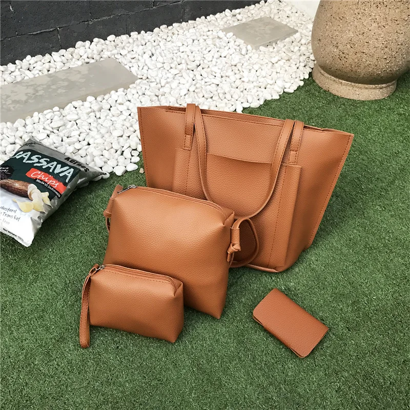 العلامة التجارية الشهيرة المرأة حقيبة الأعلى مقبض حقائب أزياء سيدة رسول حقيبة يد مجموعة بو الجلود مركب بولسا النسائي 4 قطعة/المجموعة