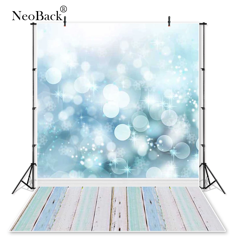 

NeoBack Vinyl Cloth Photography Backdrop Blue Bokeh Bubble Printed Children Studio Photo background Birthday Photo Backdrops