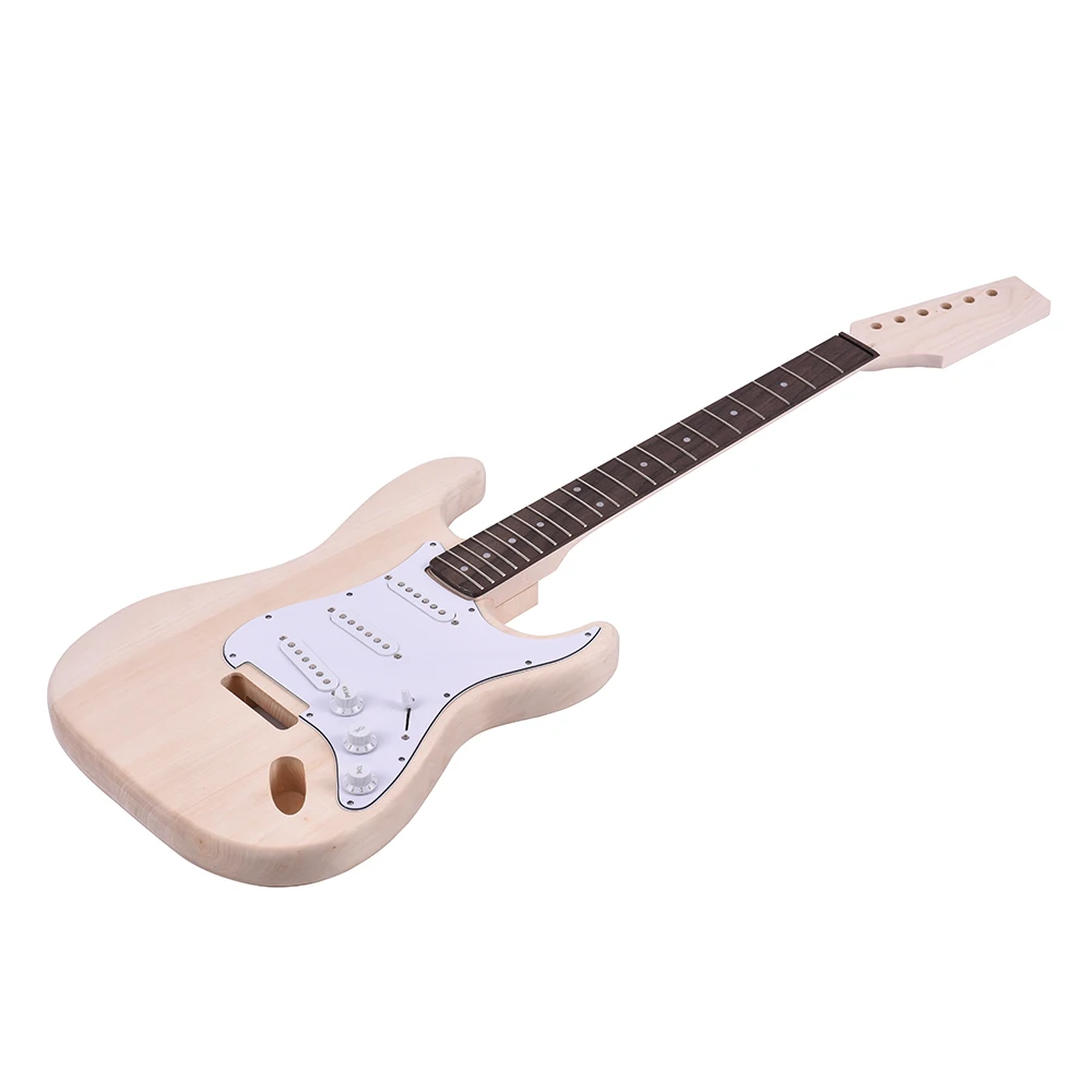 

New DIY Unfinished Project Luthier ST Electric Guitar Kit Maple Neck Set