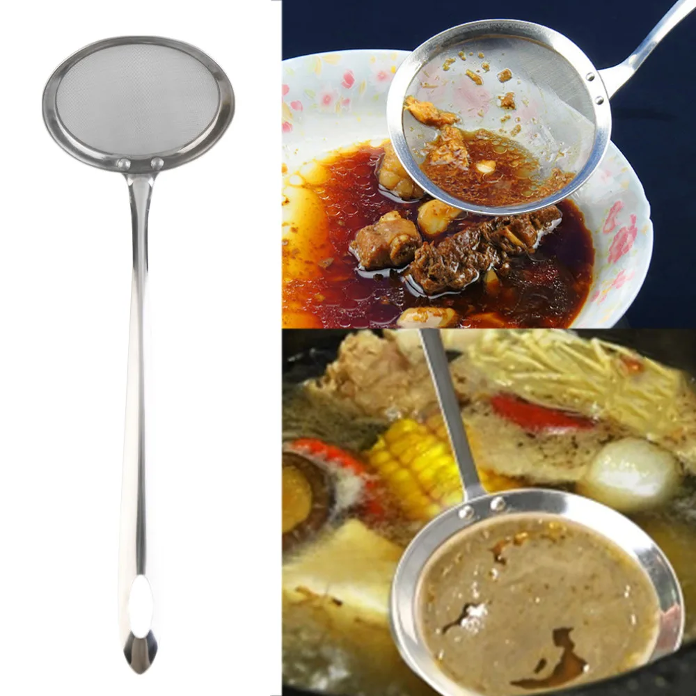 1Pcs Practical New Mesh Strainers Stainless Steel Colander Cooking