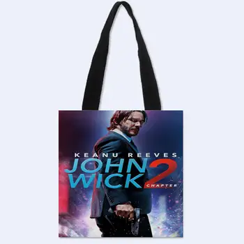 

New arrival Custom John Wick printing Canvas Shoulder Bag Women Handbag Shopping Bag Female Canvas Beach Bag Tote