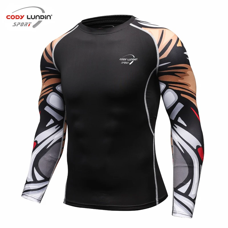 

Cody Lundin 2018 summer autumn Men Compression T Shirts long sleeve base layer Bodybuilding Tights Tops & Tees