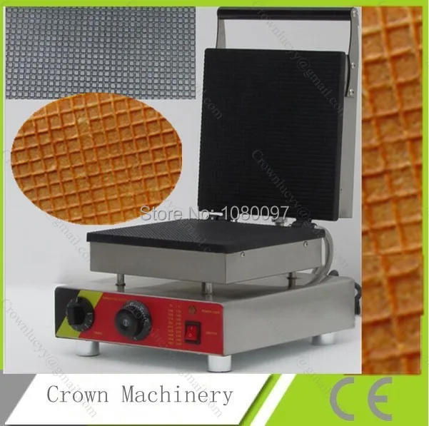 

110V 220V Electric waffle ice cream cone machine;25cm Square Stroopwafel Dutch Syrup Waffle Baker Maker Iron