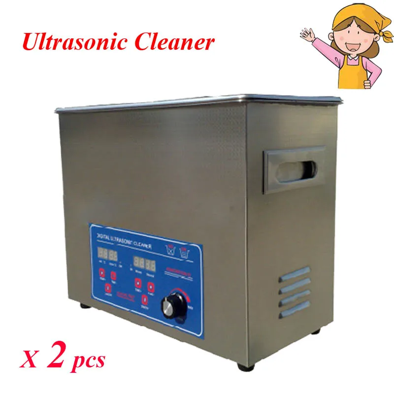 2pcs/lot 220V Upright Ultrasonic Cleaners 6L Capacity Home