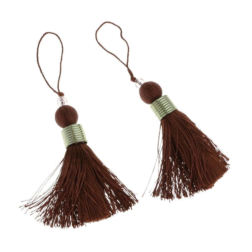 2pcs Pendant Bag Chain Key Decoration Home Decor Curtain Fashion  Long Silk Tassel DIY Window curtains Accessories