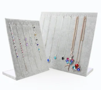 

Jewelry Organizer Storage Stand For Dangling Necklace Display Decoration Jewelry Display Show Holder Rack 16 Hooks Grey Color