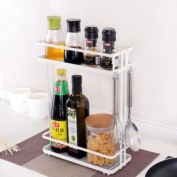 

Bathroom table cosmetic storage shelf double cruet shelf kitchen seasoning spice rack wx8081948