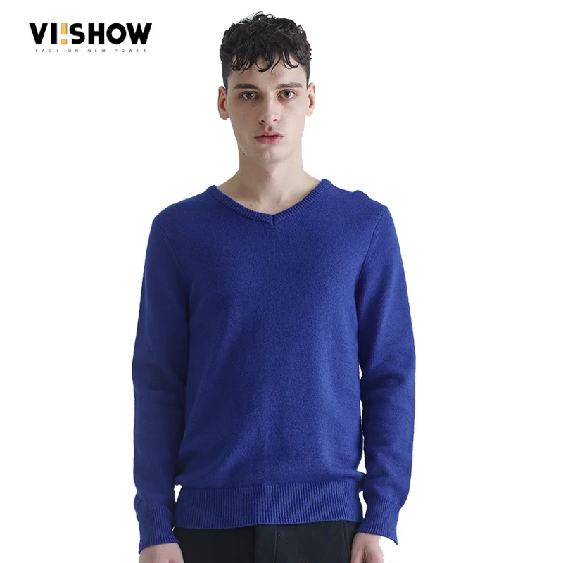 VIISHOW Men's Pullover Sweaters V Neck Sweater Men Long