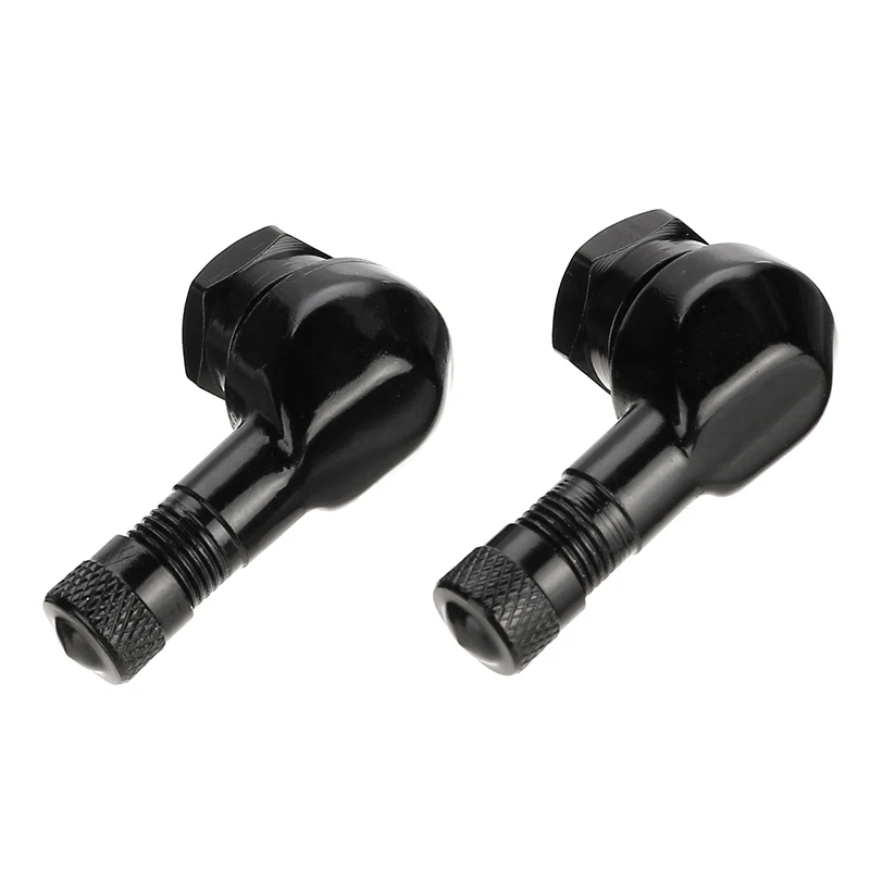 2pcs Black Motorcycle CNC 90 Degree Angle Wheel Tire NCY Leak-proof TWPO Valve