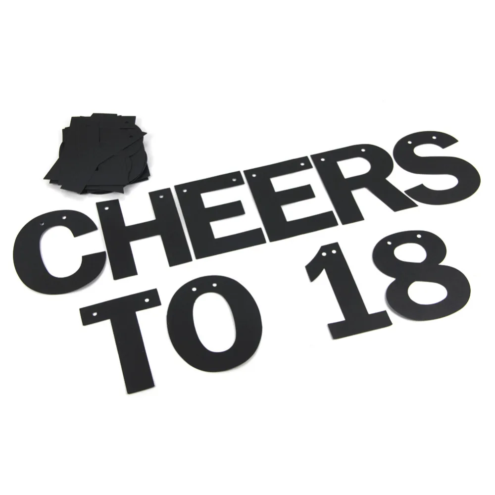 Cheers to (1-100 yr old) Black&ampGold DIY Glitter Happy Birthday Banner Party Banners Garland Anniversary Photo Backgroud | Дом и сад