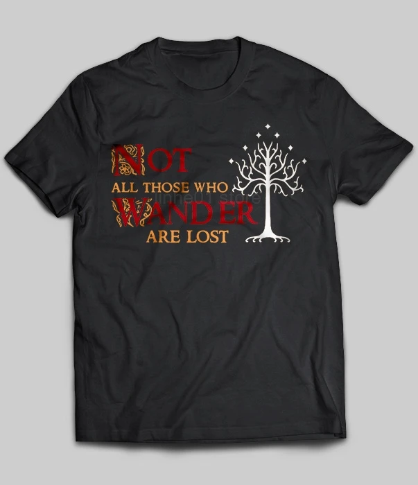 Мужская футболка с коротким рукавом Not All That Wander Are Lost лето 2019|Футболки| |