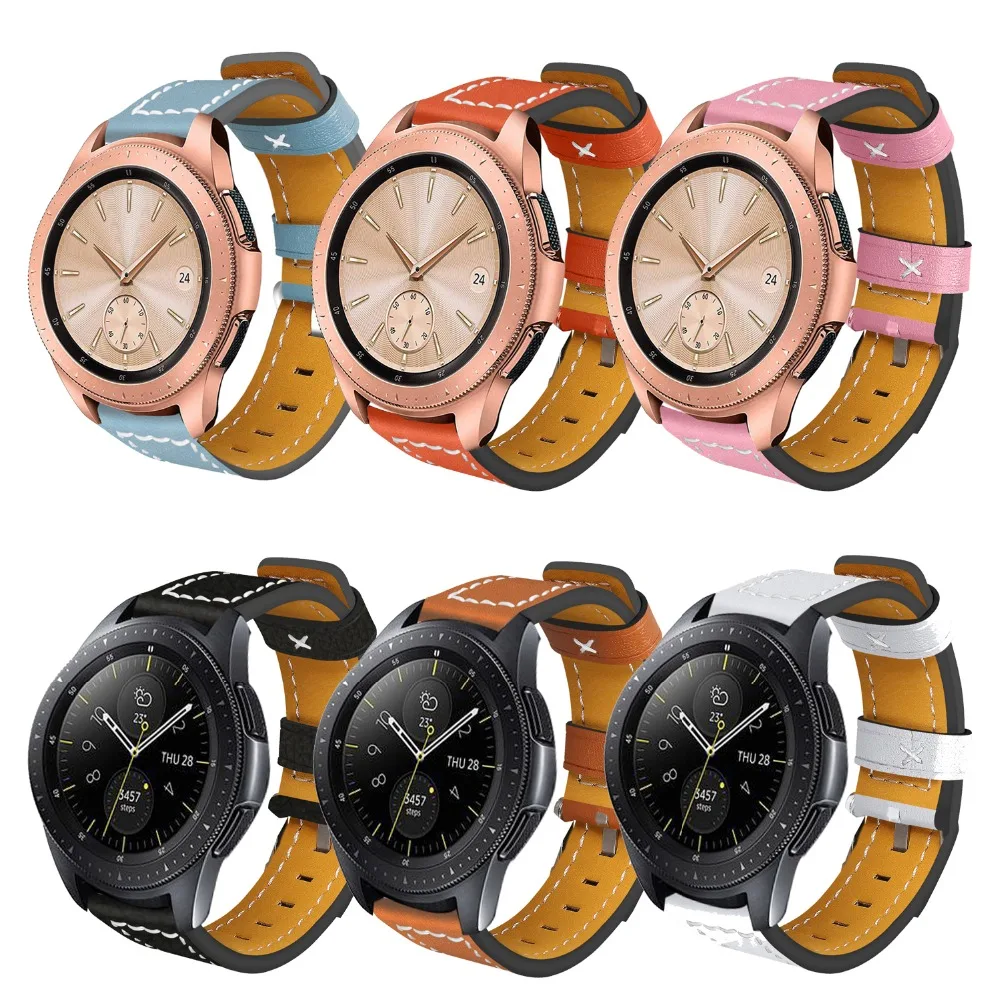 Сменный ремешок из натуральной кожи для часов Samsung Galaxy watch 42 мм 46 Gear Sport SM R600/ S2