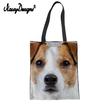 

Women Storage Shopping Tote Bags Jack Russell Terrier Labrador Print Pets Dog Men Student Casual Daily Use Single Shoulder Bags