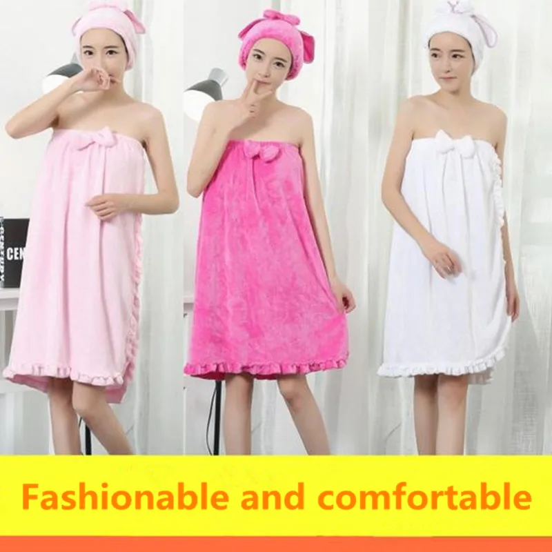 

Bath towel can wear bath skirt wrap bosom feeling bath towel to absorb water big girl super soft lovely fashionable Nightgowns