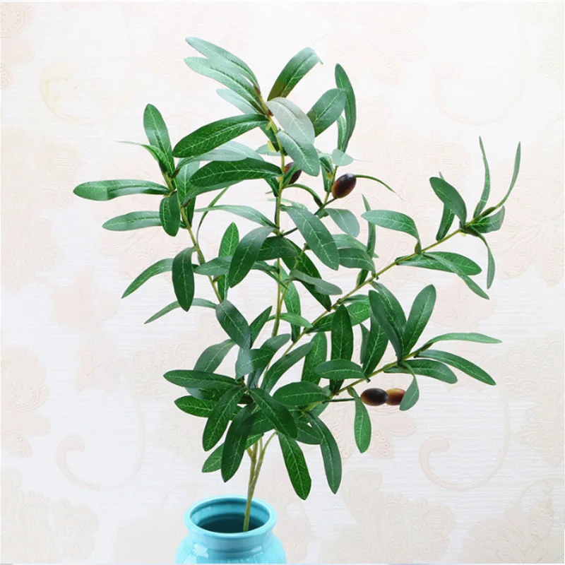 90cm Artificial Plants Olive Tree Branches Leaves With Olive fruits Leaves for Home or Wedding Decoration Accessories
