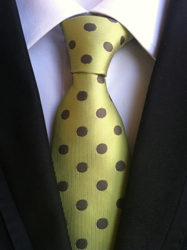 Прямая Винтаж 8 см Для мужчин; классический галстук шелк Твердые горошек cravatta галстуки человек стильный галстук деловой, для жениха - Цвет: YSXT035