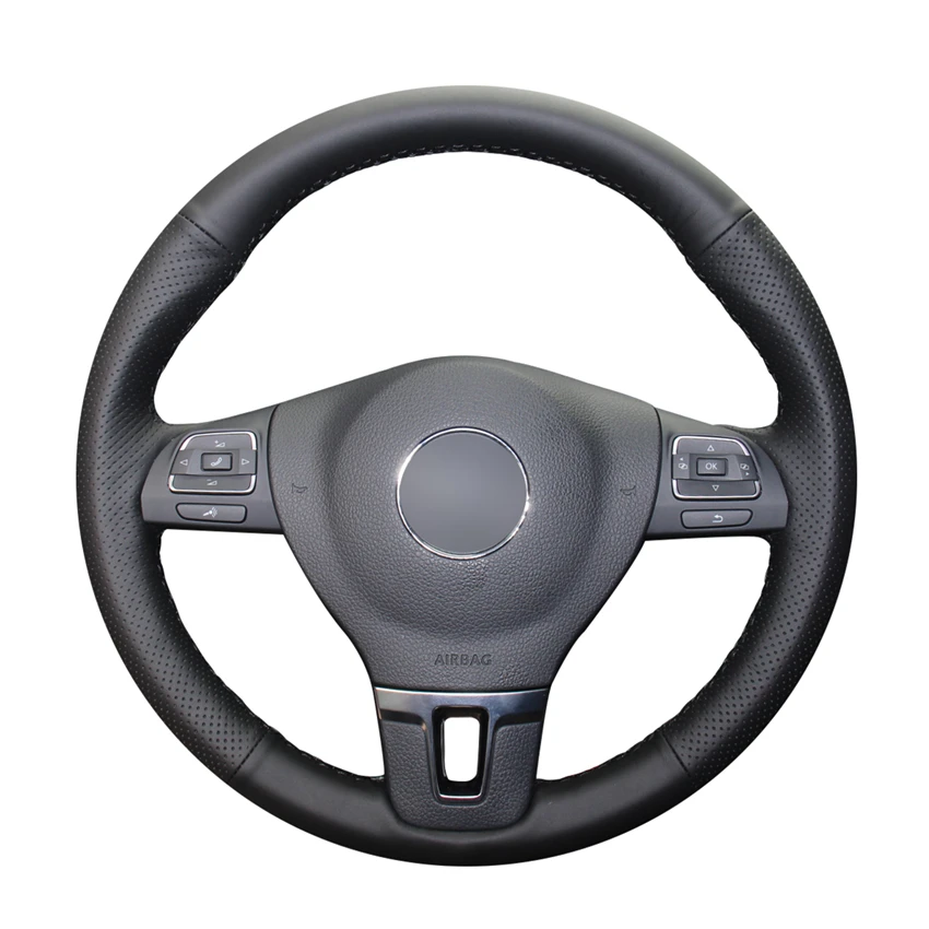 

Handsewing Black PU Artificial Leather Steering Wheel Covers for Volkswagen VW Gol Tiguan Passat B7 Passat CC Touran Jetta MK6