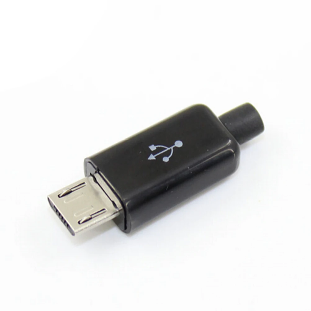 Новый 5 шт. DIY Черный Mini USB 5 Pin штекер разъем и пластиковая крышка для разъемов