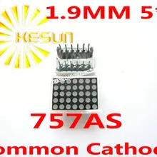 5 шт. x 1,9 мм 5X7 красный общий катод/анод Светодиодный точечный матричный модуль цифровой трубки 757AS 757BS светодиодный модуль дисплея