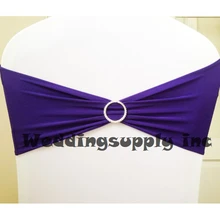 100 Премиум Фиолетовый спандекс/полиэстер Председатель Группы с круглой пряжкой дизайн для свадьбы стул фиолетовый decorationfree