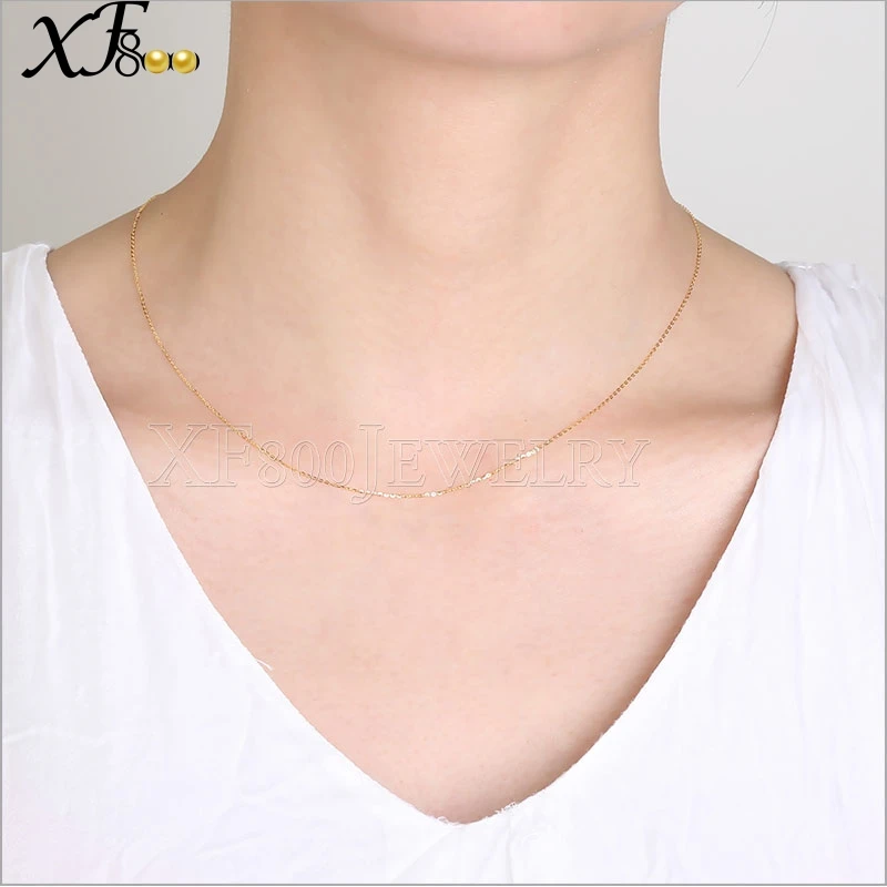 Цепочка XF800 из 18 каратного золота 100% пробы 40/45 см|gift necklace|gift giftsgifts for party |