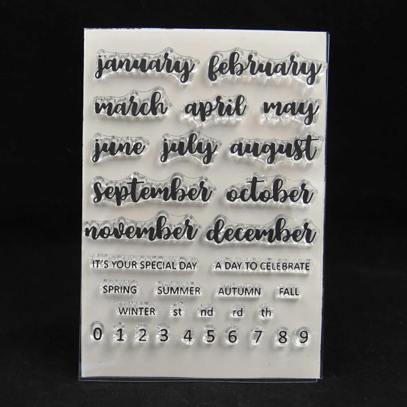 

ZFPARTY Monthes Transparent Clear Silicone Stamp/Seal for DIY scrapbooking/photo album Decorative card making