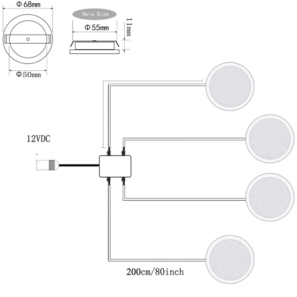 Aluminum RV Recessed Lighting for Camper Van Motorhome